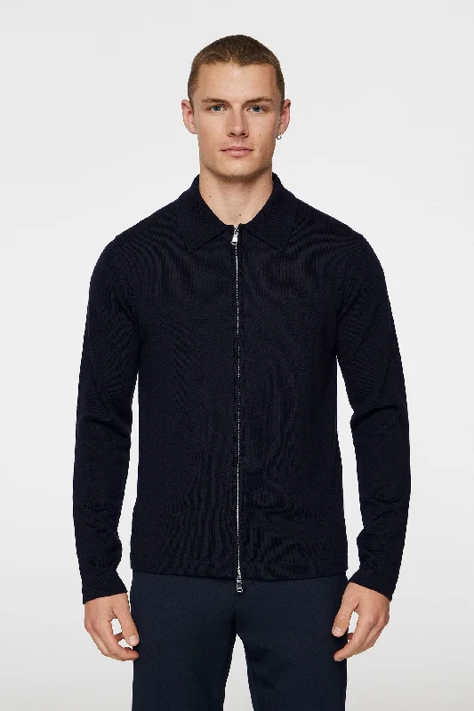 Men's urban knit-Kaleb Merino Wool Zip Cardigan