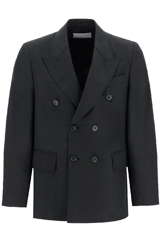 Men's sustainable raincoat-Our Legacy Men's Double-Breasted Panama Blazer