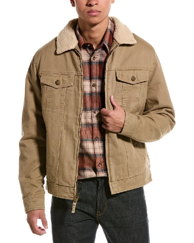 Men's versatile rain jacket-WEATHERPROOF VINTAGE Sherpa-Lined Canvas Twill Jacket