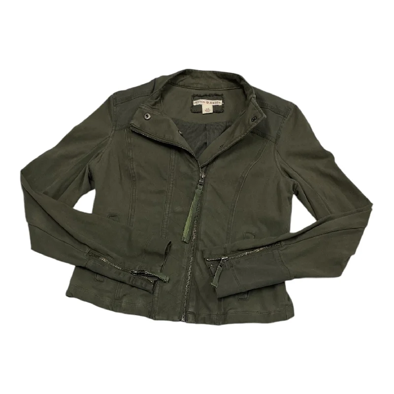 Men's sustainable utility jacket-Jacket Moto By Peyton Jensen In Green, Size: Xs