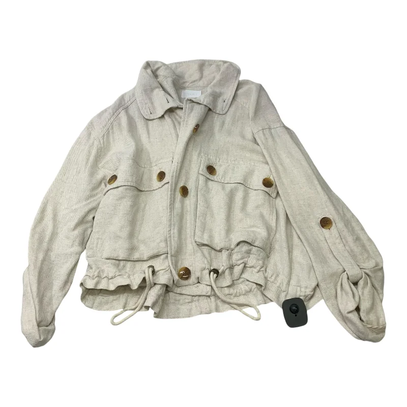 Men's durable raincoat-Jacket Moto By Every In Cream, Size: Xs