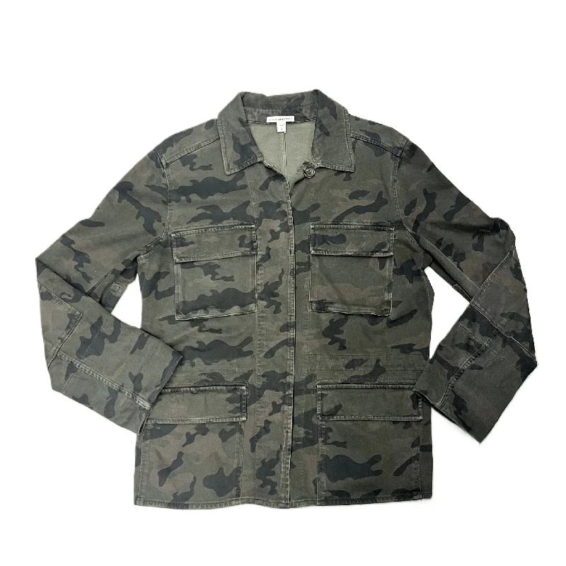 Men's pre-shrunk fleece jacket-Jacket Utility By James Perse In Camouflage Print, Size: L