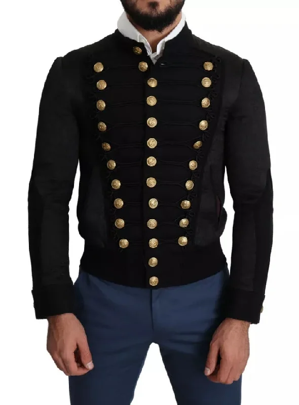 Men's ultra-lightweight trench coat-Dolce & Gabbana  Button Embellished Military Men's Jacket