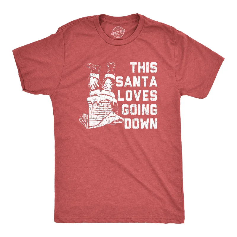 Men's hand-painted t-shirt-Santa Loves Going Down Men's T Shirt