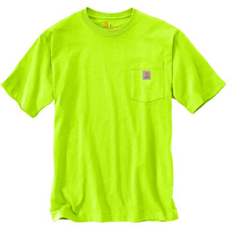 Men's relaxed fit t-shirt-Carhartt Men's Short Sleeve Pocket T-Shirt_Bright Lime