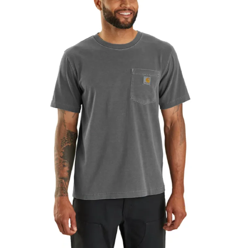 Men's breathable workout t-shirt-Carhartt Men's Re-Engineered Garment Dyed Pocket Short Sleeve T-Shirt