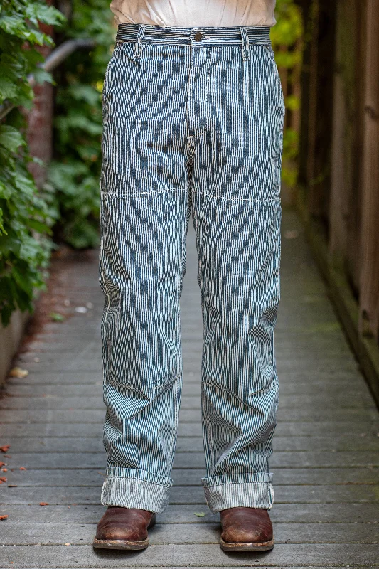 Men's naturally cooling pants-Freenote Cloth Ortega Pant - Indigo Stripe