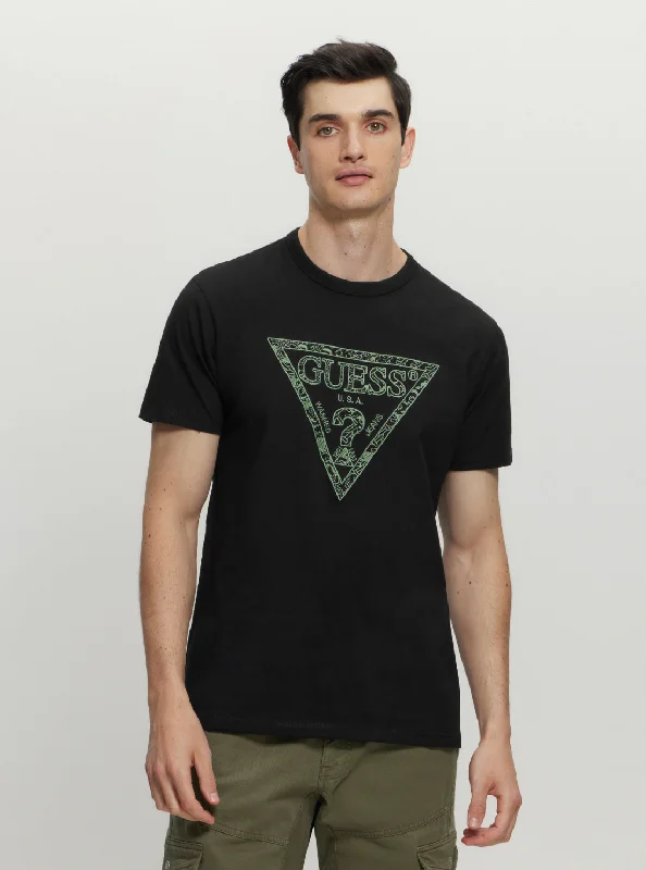 Men's retro-inspired t-shirt-Eco Black Logo T-Shirt