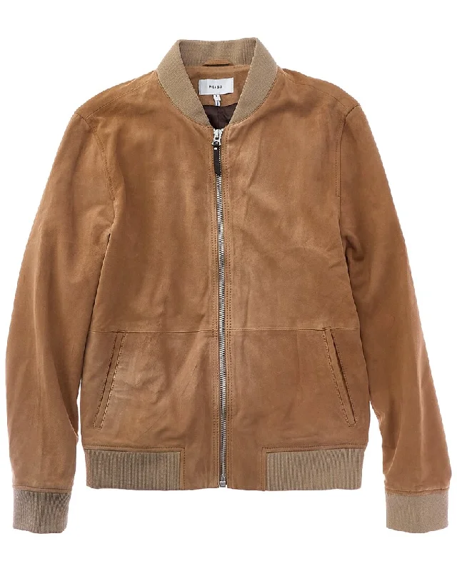 Men's quick-dry bomber jacket-Reiss Dilan Suede Jacket