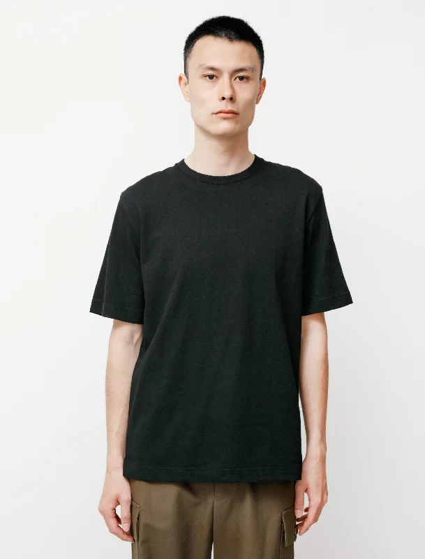 Men's vintage wash t-shirt-Loopwheel S/S Tee Black