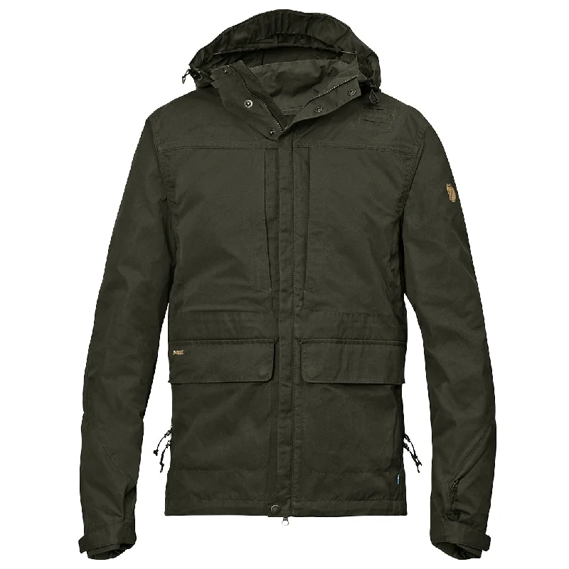 Men's adventure-ready leather coat-Fjallraven Lappland Hybrid Jacket Deep Forest