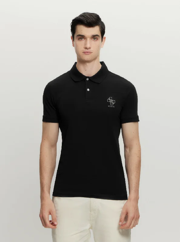 Men's relaxed fit t-shirt-Eco Black Nolan Polo T-Shirt