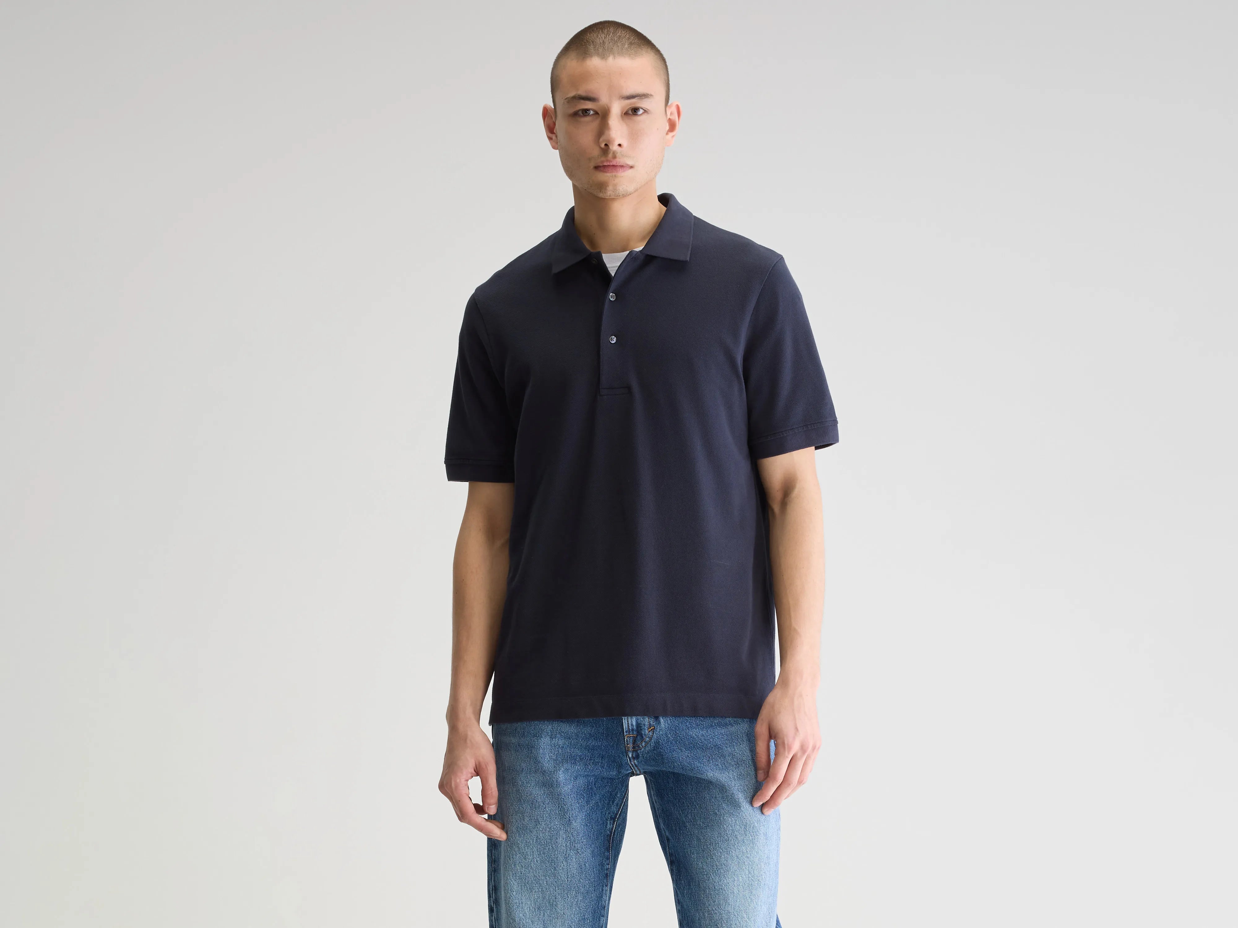 Men's wrinkle-free office polo shirt-Vilon relaxed polo (251 / M / NAVY)