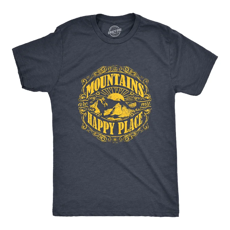 Men's relaxed fit t-shirt-Mountains Are My Happy Place Men's T Shirt