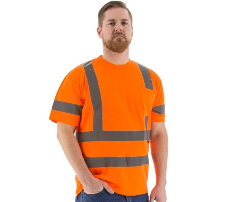 Men's wrinkle-resistant t-shirt-Majestic Men's Hi-Vis Short Sleeve Shirt