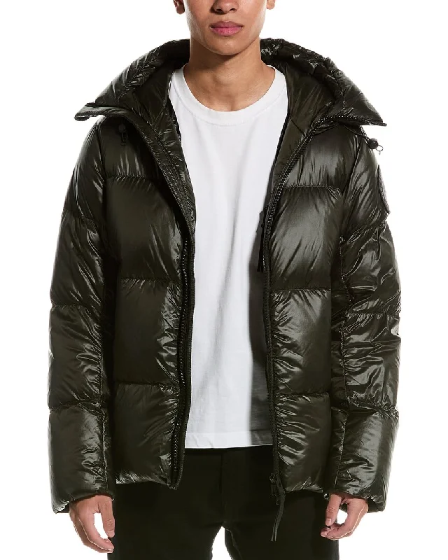 Men's antibacterial raincoat-Canada Goose Crofton Black Label Puffer Down Coat