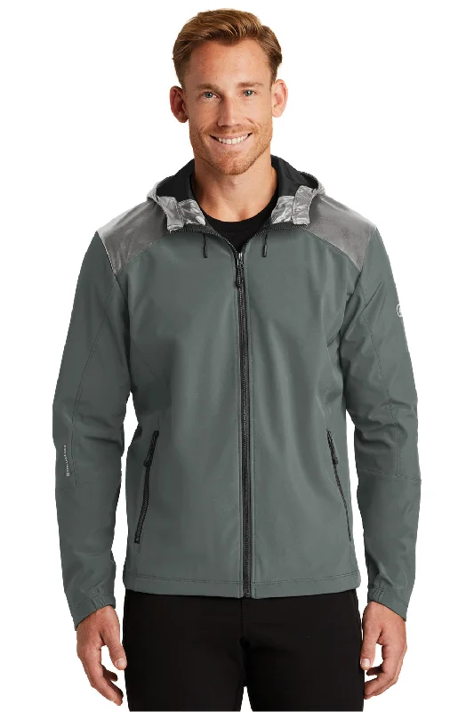 Men's breathable leather coat-Ogio Mens Endurance Liquid Wind & Water Resistant Full Zip Hooded Jacket - Diesel Grey - Closeout