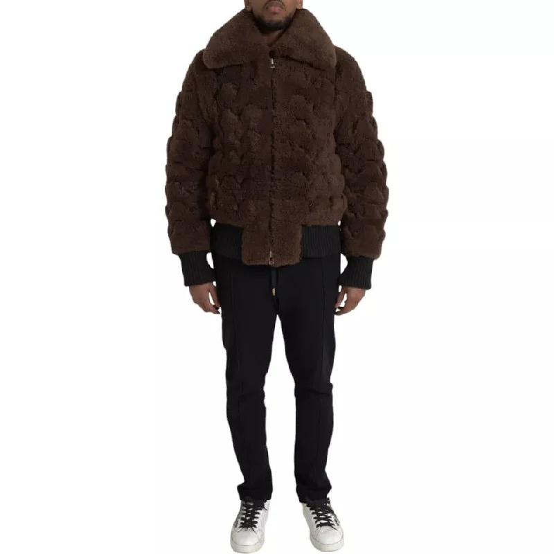 Men's organic cotton jacket-Bottega Veneta  Fur Lamb Shearling Coat Men's Jacket