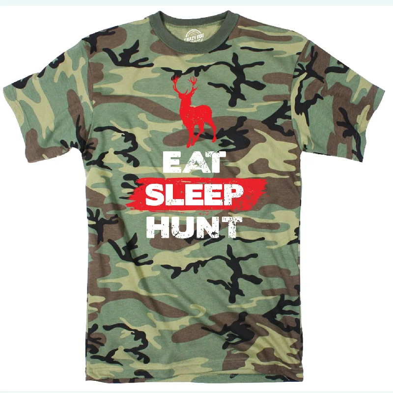 Men's distressed t-shirt-Eat Sleep Hunt Deer Men's T Shirt