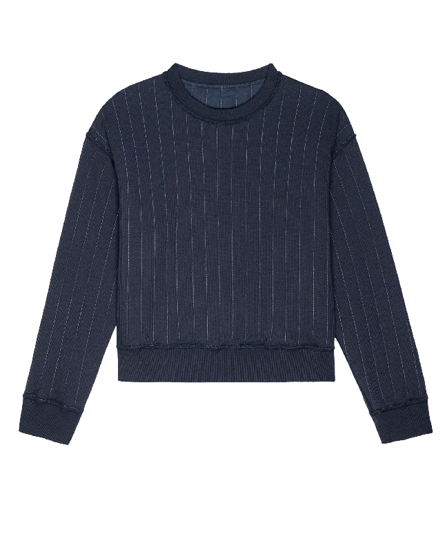 Men's timeless knit-The Reversible Quilted Avalanche Sweatshirt. -- Midnight