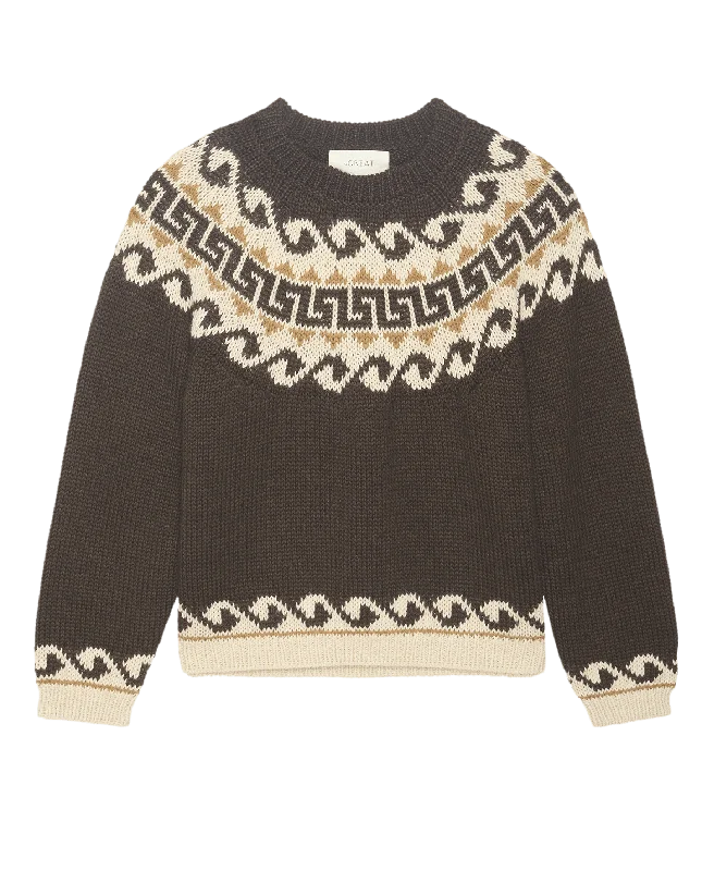 Men's trendy knit-The Greek Key Pullover. -- Driftwood