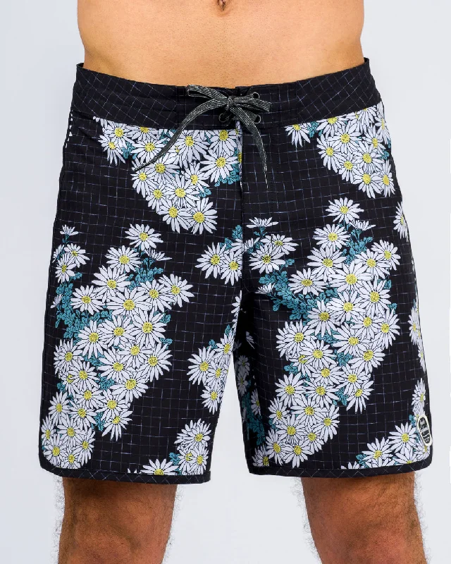 Men's tech-fabric board shorts-Daisy Boardshorts