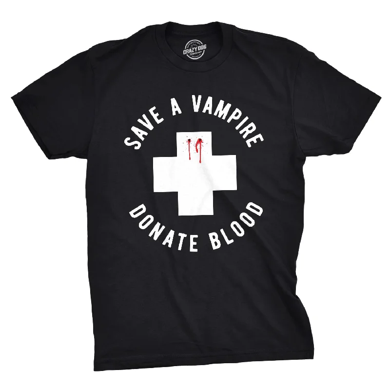 Men's longline t-shirt-Save A Vampire Donate Blood Men's T Shirt