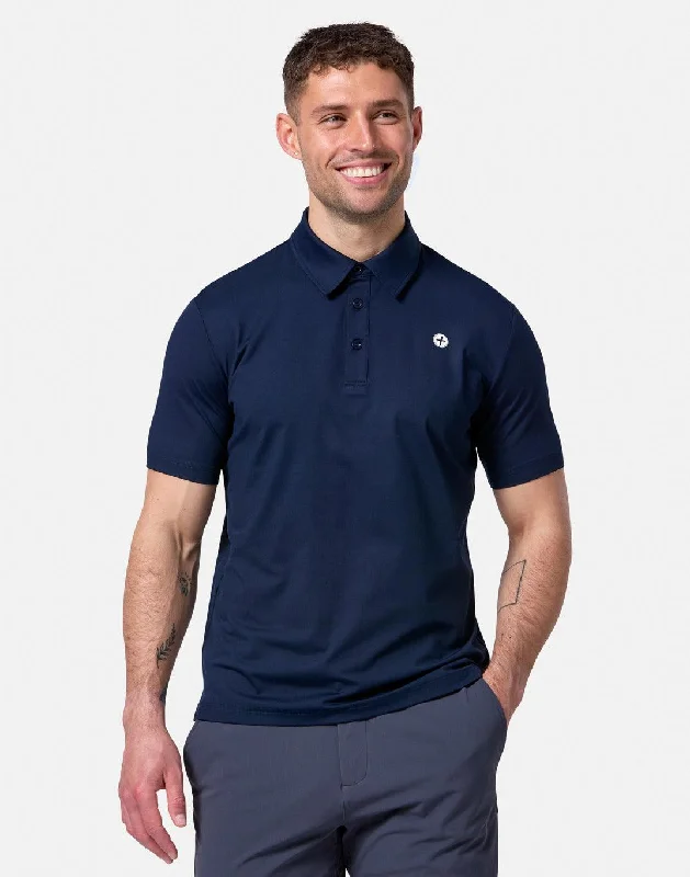 Men's UV-protection t-shirt-Coffee Polo Tee in Obsidian