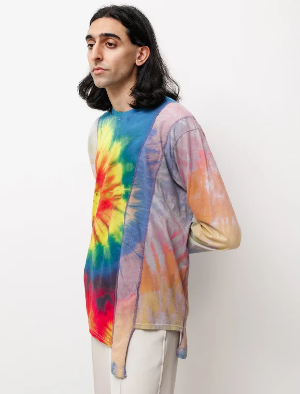 Men's fashion-forward t-shirt-Rebuild by Needles 5 Cuts Tie Dye LS