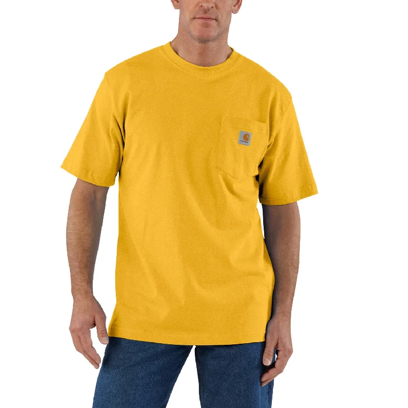 Men's high-performance t-shirt-Carhartt Men's Short Sleeve Pocket T-Shirt_Honeycomb Heather