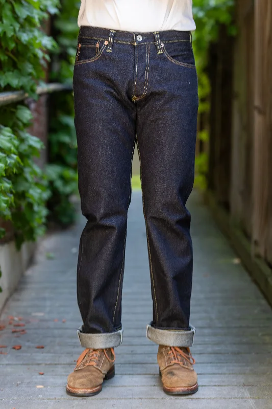 Men's performance office pants-Iron Heart IH-634-142 14oz Selvedge Denim Straight Cut Jeans - Indigo