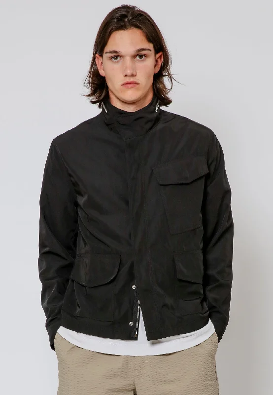 Men's fashion-forward softshell jacket-UTILITY JACKET BLACK