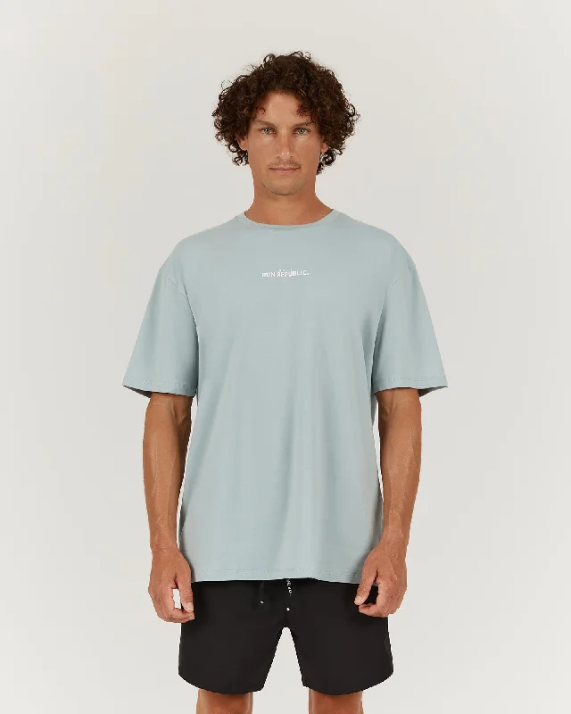 Men's silky-soft t-shirt-MENS RUN REPUBLIC TEE - MIST