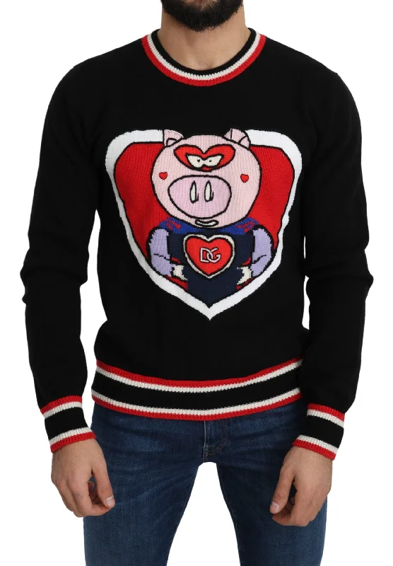 Men's winter knitwear-Dolce & Gabbana Elegant Cashmere Crew Neck Men's Sweater