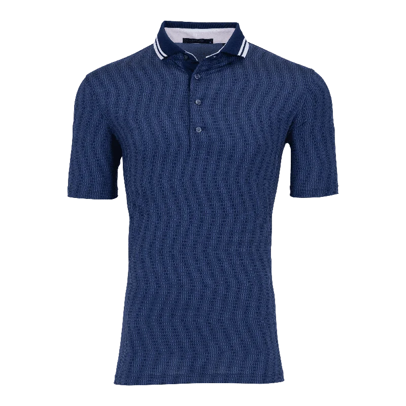 Men's wrinkle-resistant travel polo shirt-As The Waves Glow Polo