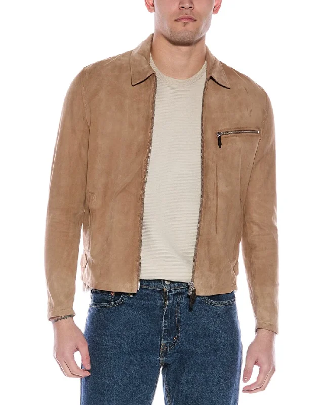 Men's quick-dry bomber jacket-Reiss Perry Suede Jacket