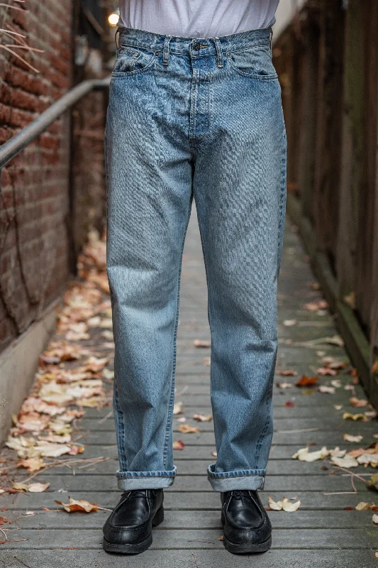 Men's summer casual pants-3sixteen RS⁠-⁠100xv Relaxed Straight ⁠-⁠ Indigo Selvedge Vintage Wash