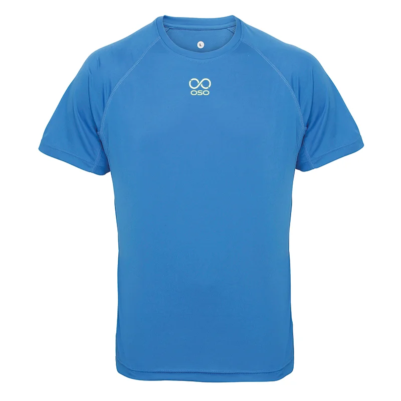 Men's seamless t-shirt-OSO Panelled Perfomance Tee - Sapphire