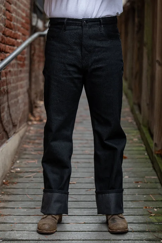 Men's weather-resistant travel wear pants-Freenote Cloth Modesto - 14oz Black Grey Denim