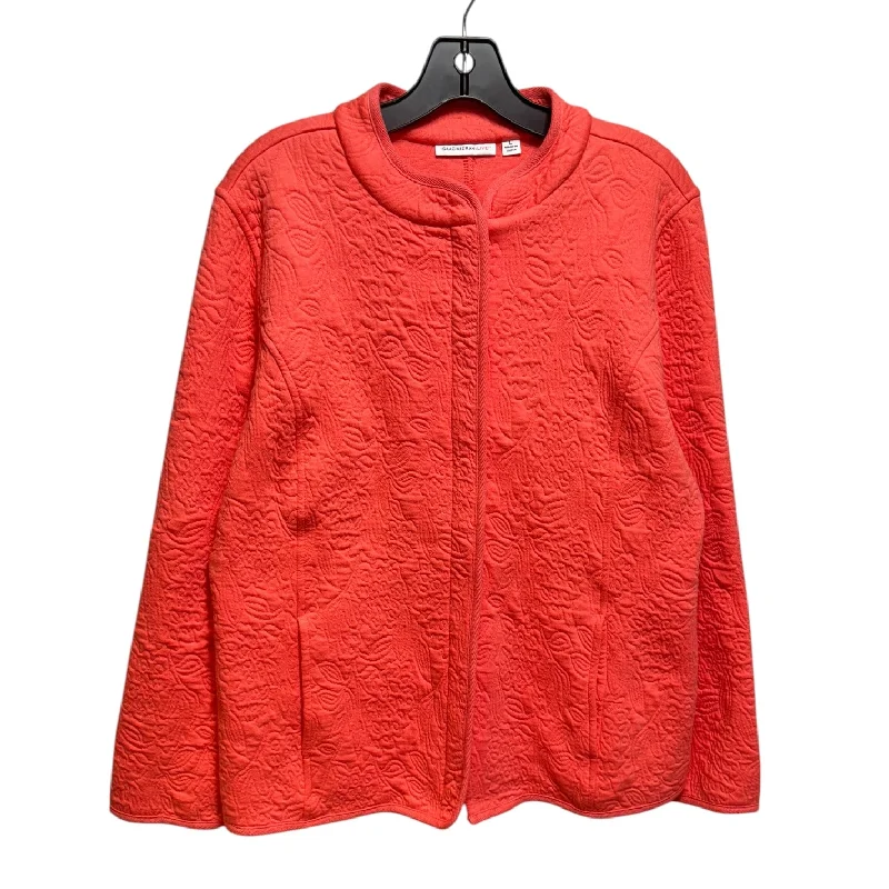 Men's pre-washed fleece-Jacket Other By Isaac Mizrahi Live Qvc In Coral, Size: L