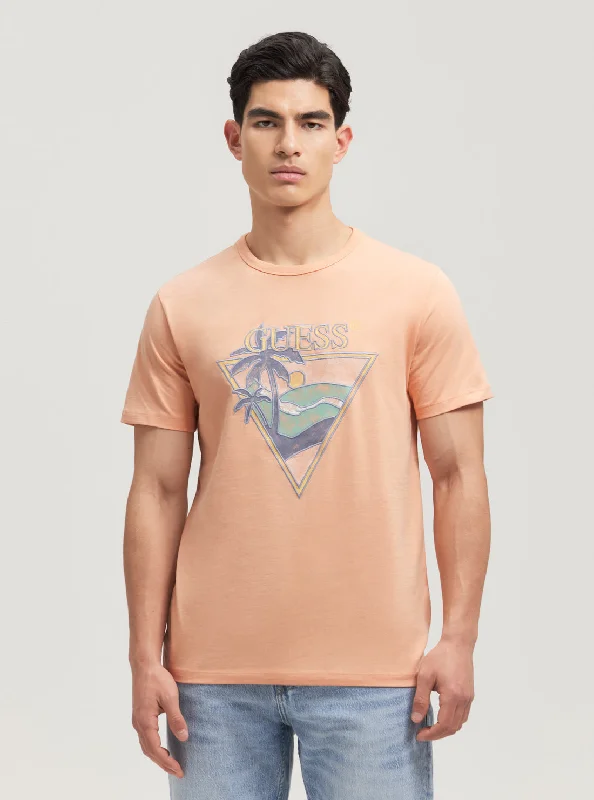 Men's UV-protection t-shirt-Eco Orange Summer Triangle T-Shirt