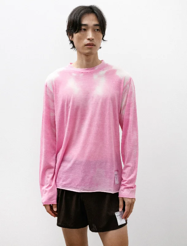 Men's unique design t-shirt-CloudMerino Long Tee Thermo Pink