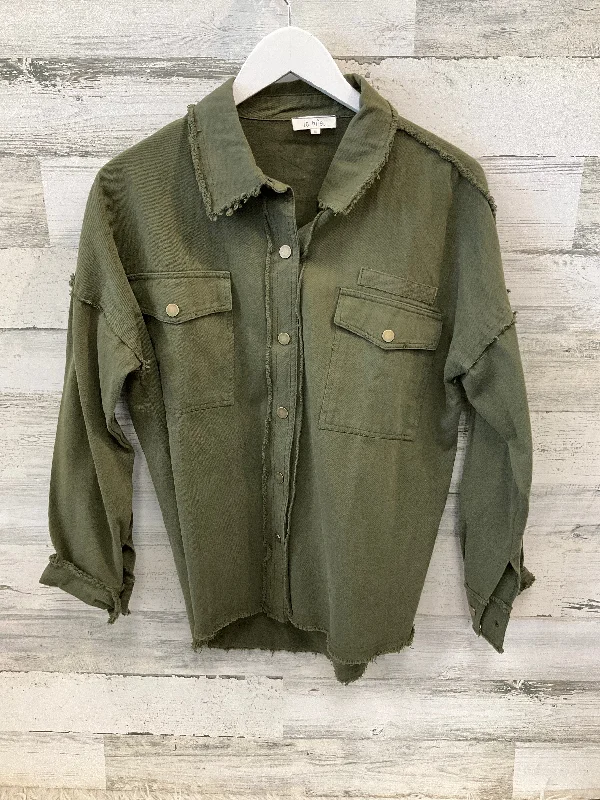 Men's relaxed fit field coat-Jacket Shirt By La Miel In Green, Size: S