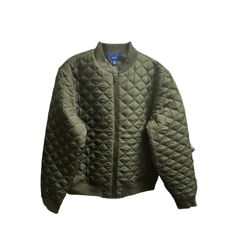 Men's comfortable utility jacket-Jacket Puffer & Quilted By Apt 9 In Green, Size: M