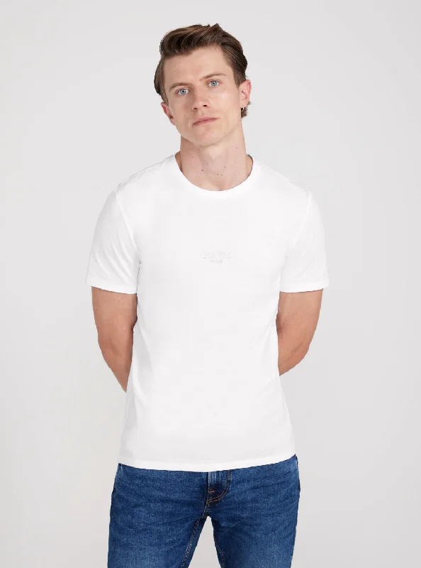 Men's moisture-control t-shirt-Eco White Logo Aidy T-Shirt