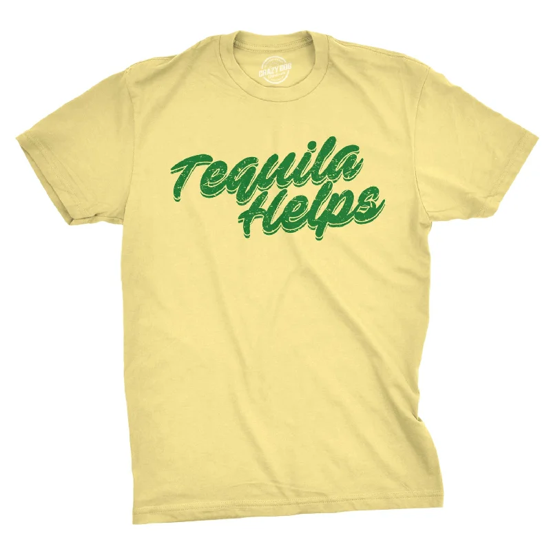 Men's unique design t-shirt-Tequila Helps Men's T Shirt