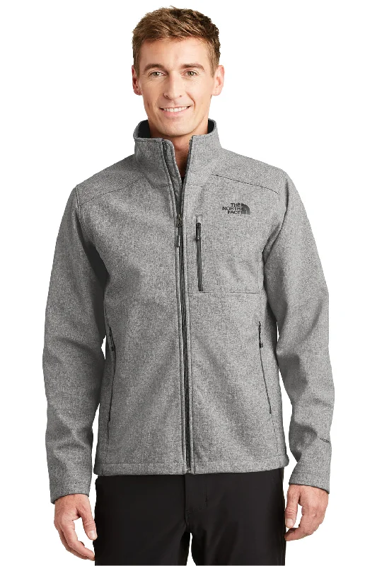 Men's breathable travel jacket-The North Face Mens Apex Barrier Wind & Resistant Full Zip Jacket - Heather Medium Grey