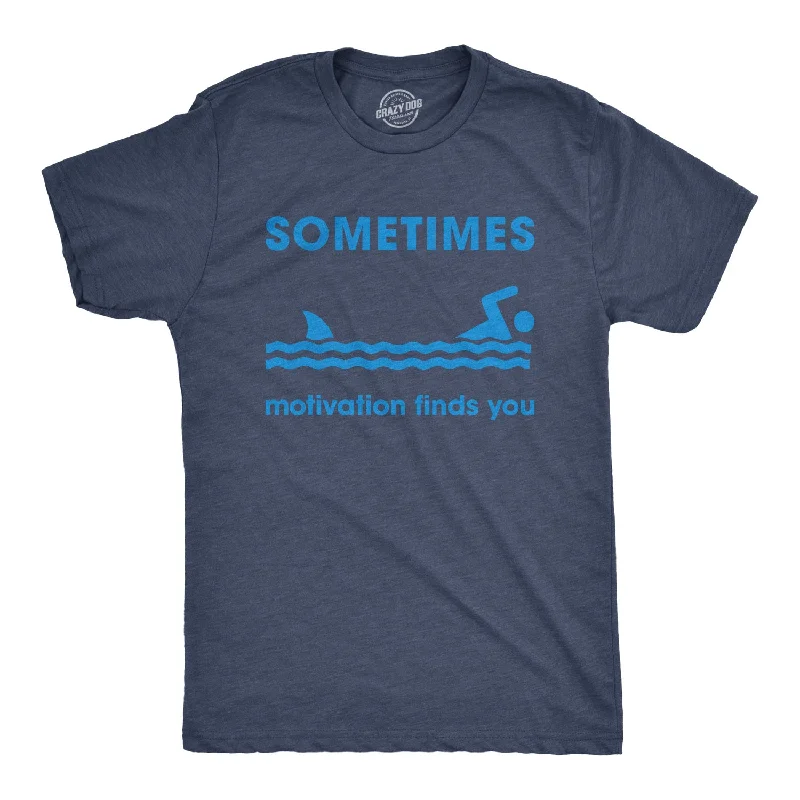 Men's retro-inspired t-shirt-Sometimes Motivation Finds You Men's T Shirt