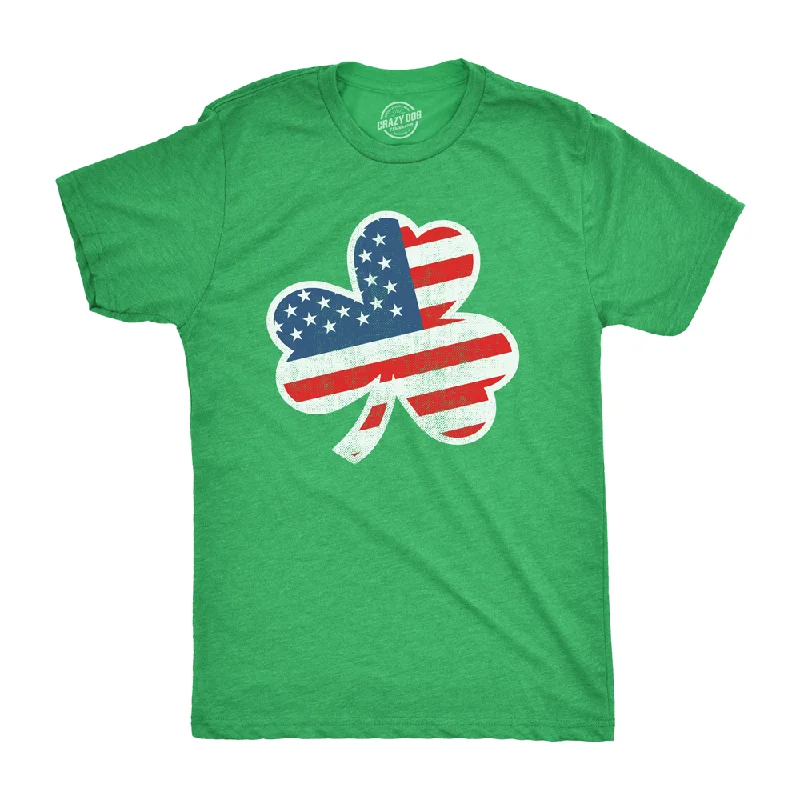 Men's high-performance t-shirt-American Flag Shamrock Men's T Shirt