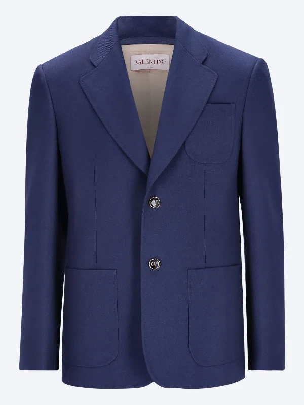 Men's breathable utility coat-Luxury gabardine wool jacket